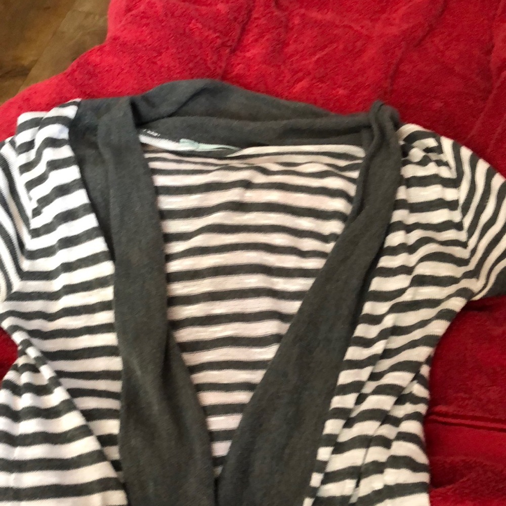 Grey and white sweater from Maurice’s.